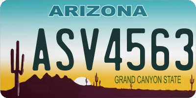 AZ license plate ASV4563