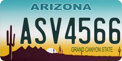 AZ license plate ASV4566