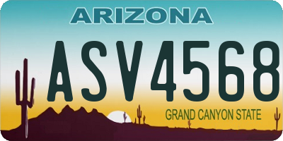 AZ license plate ASV4568