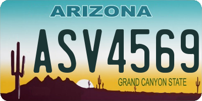 AZ license plate ASV4569