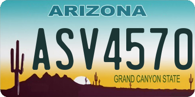 AZ license plate ASV4570
