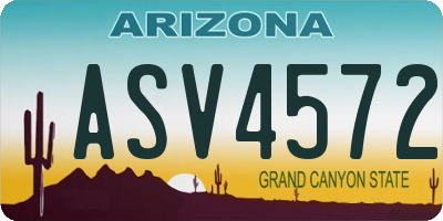 AZ license plate ASV4572