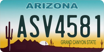 AZ license plate ASV4581