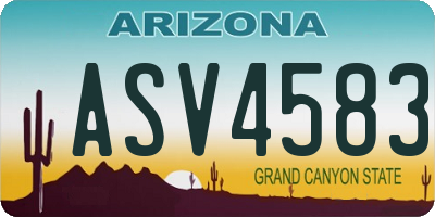 AZ license plate ASV4583