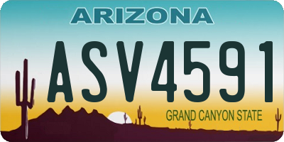 AZ license plate ASV4591