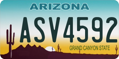 AZ license plate ASV4592