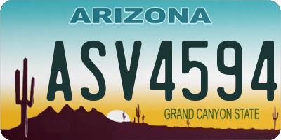 AZ license plate ASV4594