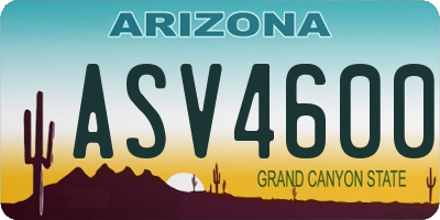 AZ license plate ASV4600