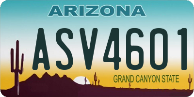 AZ license plate ASV4601