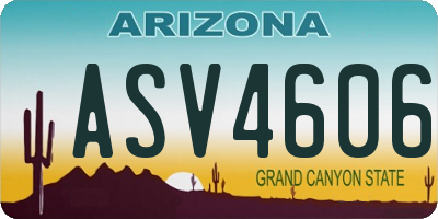 AZ license plate ASV4606