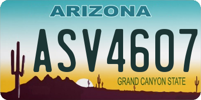 AZ license plate ASV4607