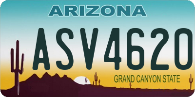 AZ license plate ASV4620