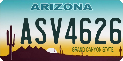 AZ license plate ASV4626