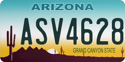 AZ license plate ASV4628