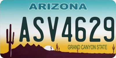 AZ license plate ASV4629