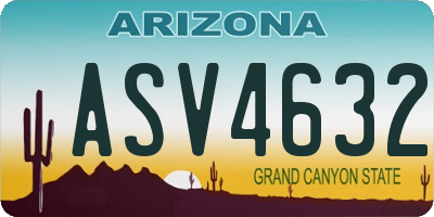 AZ license plate ASV4632