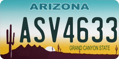 AZ license plate ASV4633