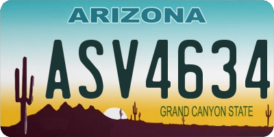 AZ license plate ASV4634