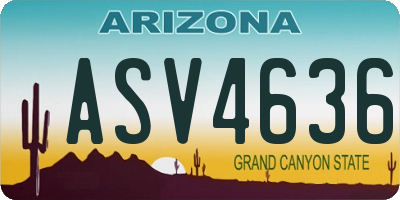 AZ license plate ASV4636