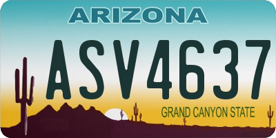 AZ license plate ASV4637