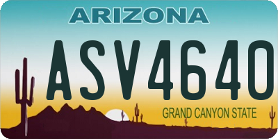 AZ license plate ASV4640