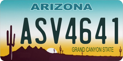 AZ license plate ASV4641
