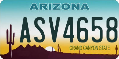 AZ license plate ASV4658