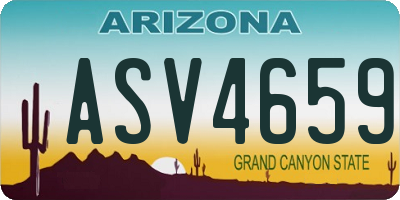 AZ license plate ASV4659