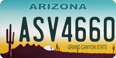 AZ license plate ASV4660
