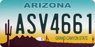 AZ license plate ASV4661