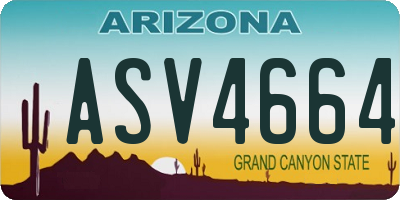 AZ license plate ASV4664