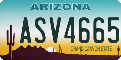 AZ license plate ASV4665