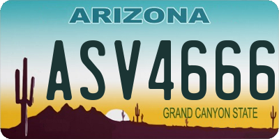 AZ license plate ASV4666