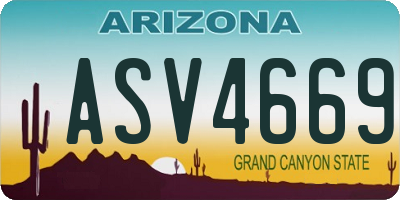 AZ license plate ASV4669