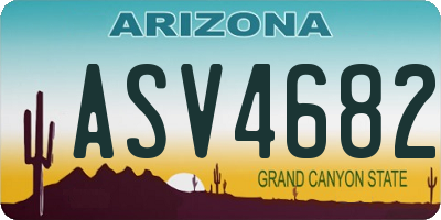 AZ license plate ASV4682