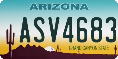 AZ license plate ASV4683