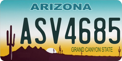 AZ license plate ASV4685