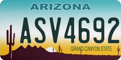 AZ license plate ASV4692