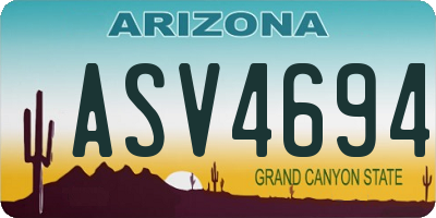 AZ license plate ASV4694