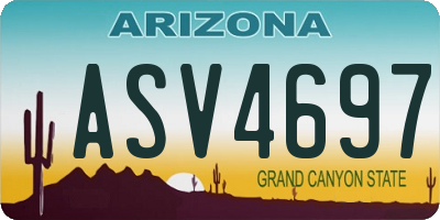 AZ license plate ASV4697