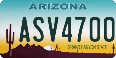 AZ license plate ASV4700