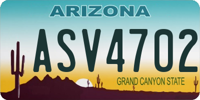 AZ license plate ASV4702