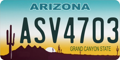 AZ license plate ASV4703