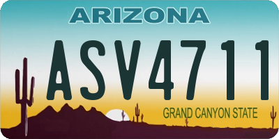 AZ license plate ASV4711