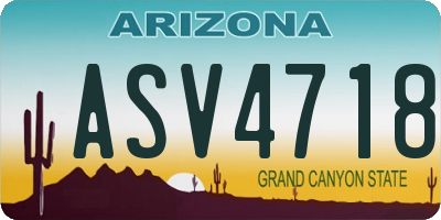 AZ license plate ASV4718