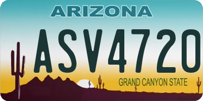 AZ license plate ASV4720