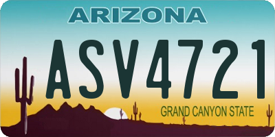 AZ license plate ASV4721