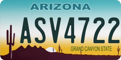 AZ license plate ASV4722