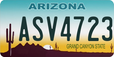 AZ license plate ASV4723