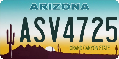 AZ license plate ASV4725